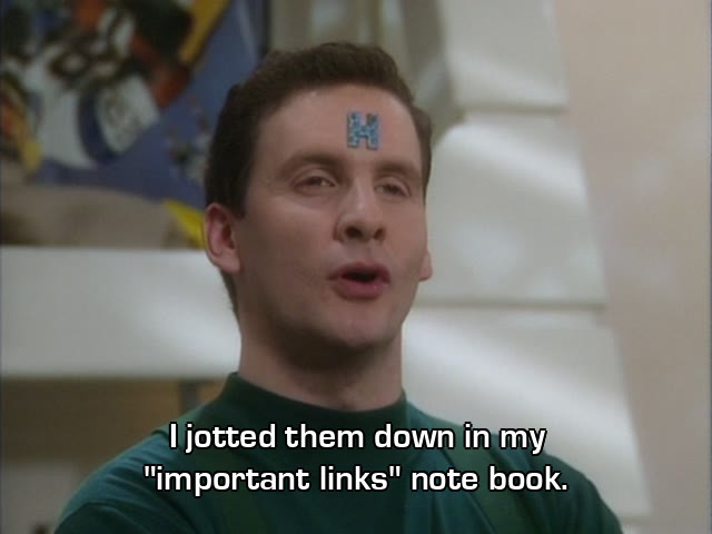 Screenshot from the Red Dwarf episode Meltdown