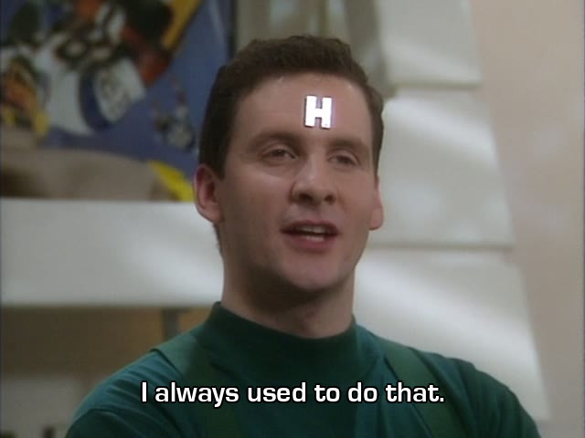 Screenshot from the Red Dwarf episode Meltdown