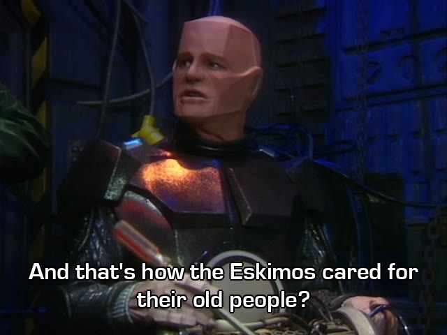 Screenshot from the Red Dwarf episode White Hole
