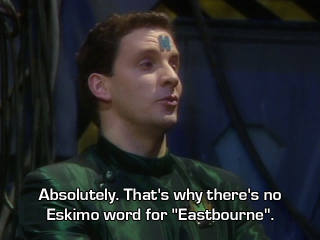 Screenshot from the Red Dwarf episode White Hole