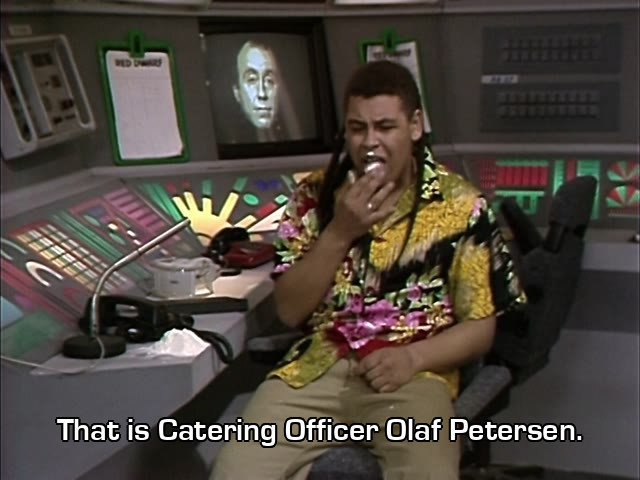 Screenshot from the Red Dwarf episode The End