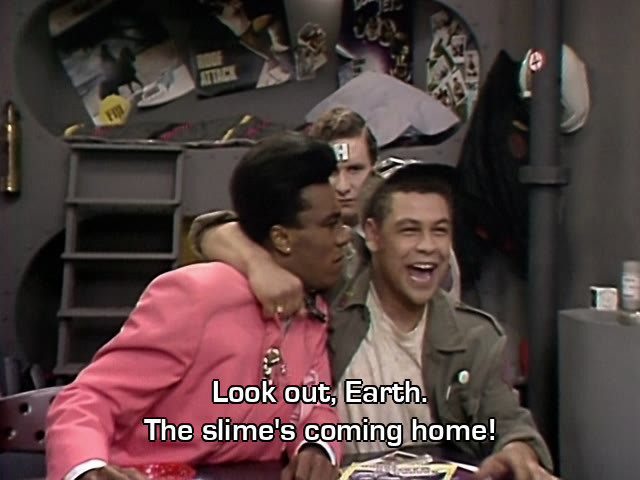 Screenshot from the Red Dwarf episode The End