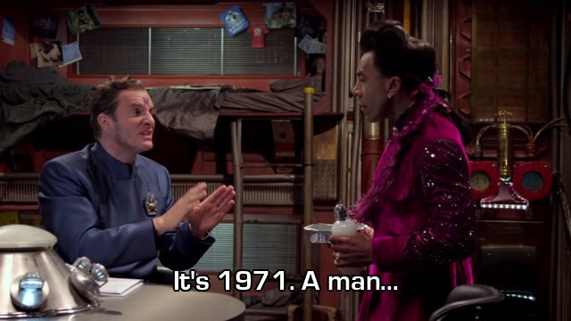 Screenshot from the Red Dwarf episode Trojan