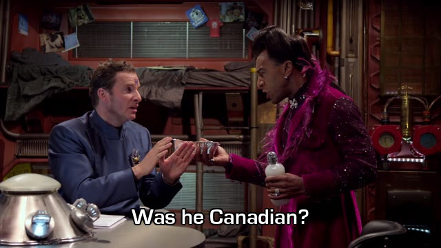 Screenshot from the Red Dwarf episode Trojan