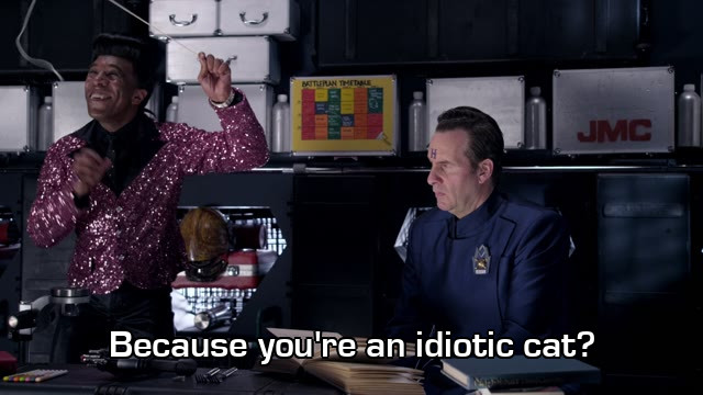 Screenshot from the Red Dwarf episode The Beginning