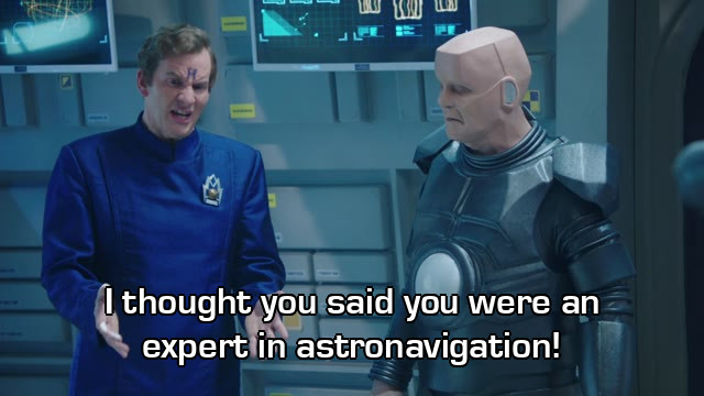 Screenshot from the Red Dwarf episode Give & Take