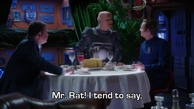 Screenshot from the Red Dwarf episode Skipper