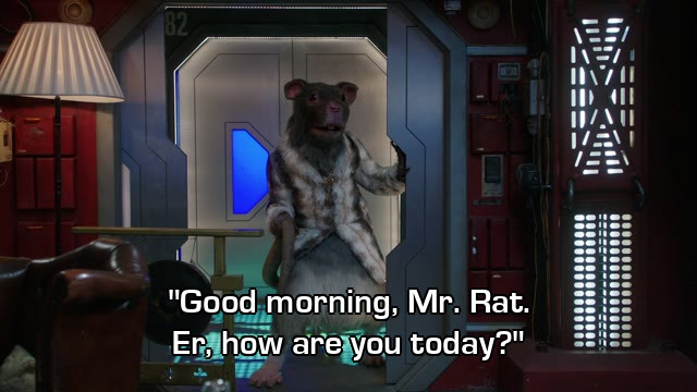Screenshot from the Red Dwarf episode Skipper