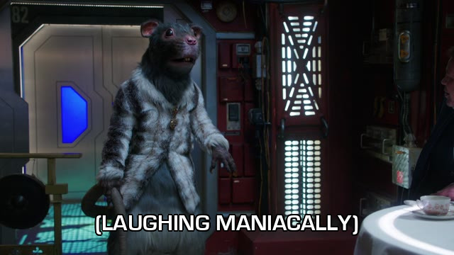 Screenshot from the Red Dwarf episode Skipper