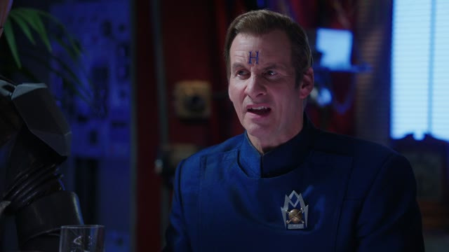 Screenshot from the Red Dwarf episode Skipper