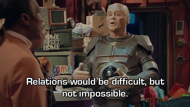 Screenshot from the Red Dwarf episode The Promised Land