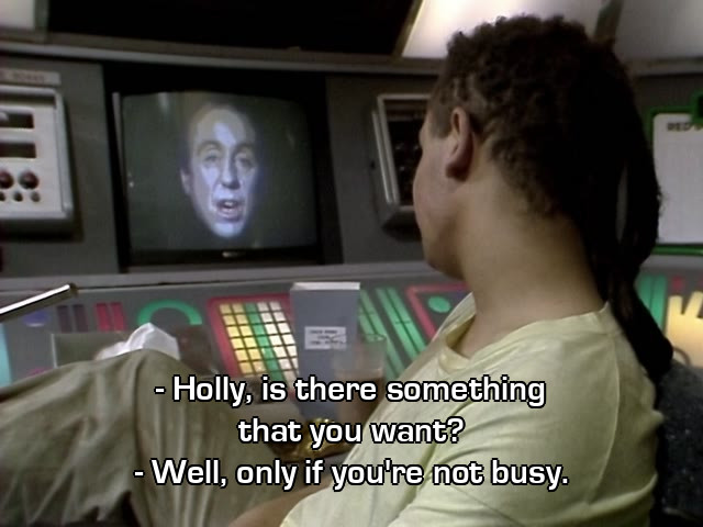 Screenshot from the Red Dwarf episode Confidence & Paranoia
