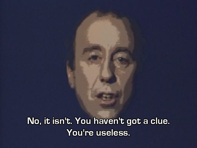 Screenshot from the Red Dwarf episode Me2
