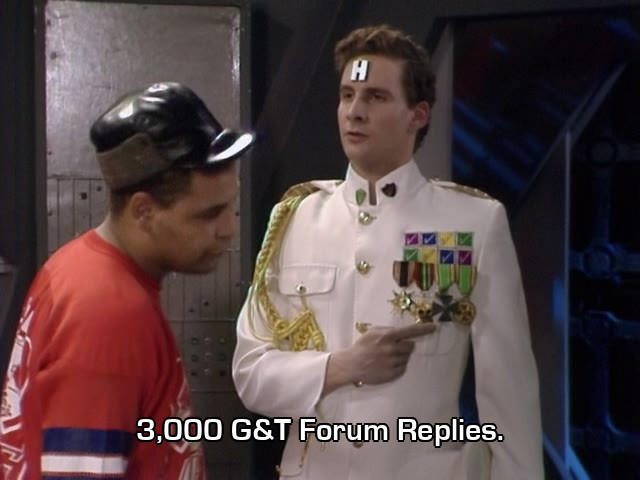 Screenshot from the Red Dwarf episode Me2