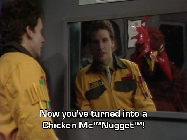 Screenshot from the Red Dwarf episode Stasis Leak