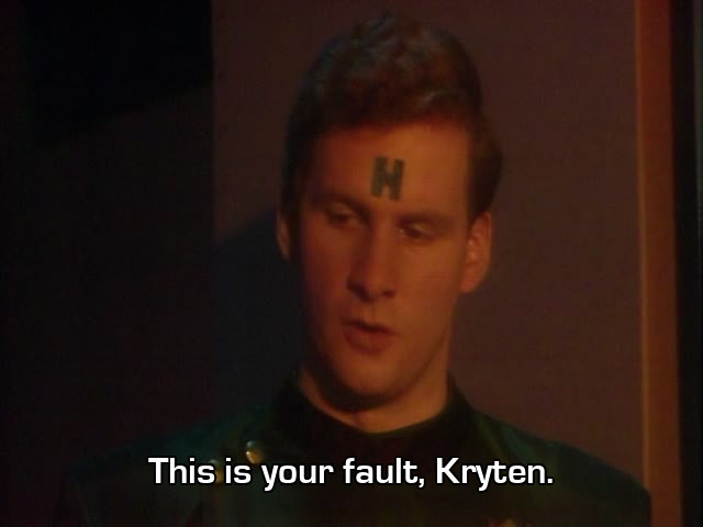 Screenshot from the Red Dwarf episode Polymorph