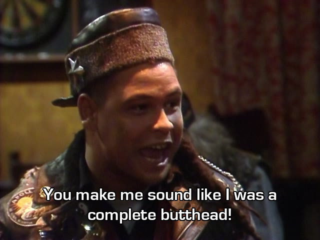 Screenshot from the Red Dwarf episode Timeslides