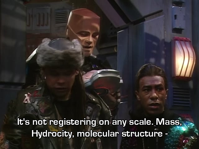 Screenshot from the Red Dwarf episode Holoship