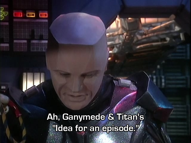 Screenshot from the Red Dwarf episode The Inquisitor