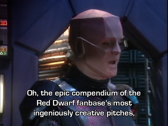 Screenshot from the Red Dwarf episode The Inquisitor