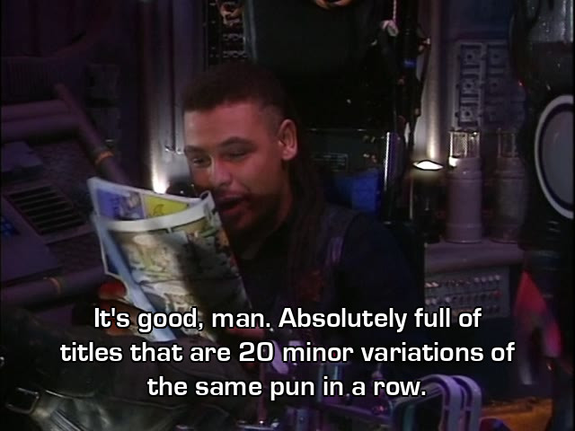 Screenshot from the Red Dwarf episode The Inquisitor