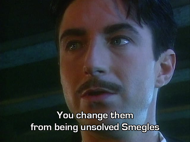 Screenshot from the Red Dwarf episode Back to Reality