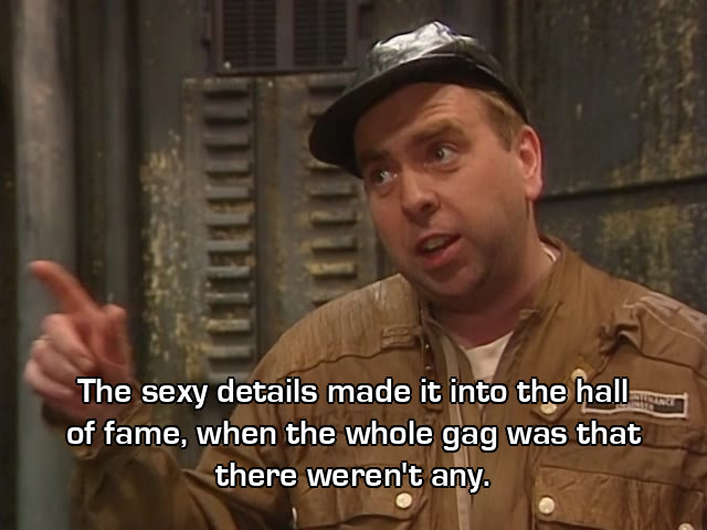 Screenshot from the Red Dwarf episode Back to Reality